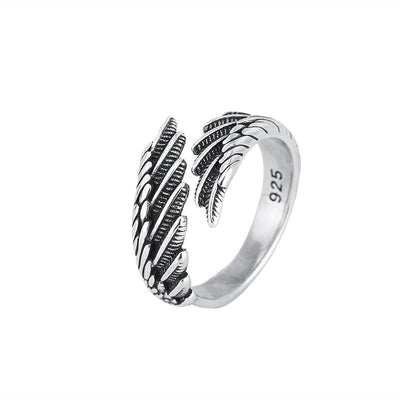 Angel Wings 925 Silver Adjustable Ring - One Lucky Wish