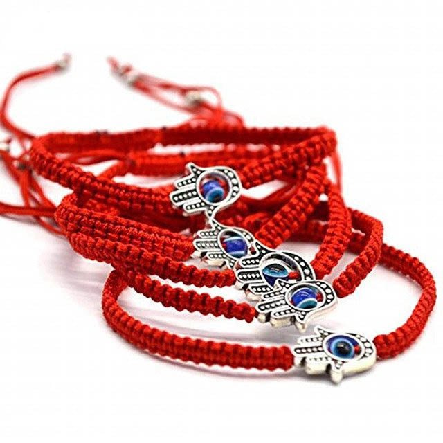 Blue Handwoven Lucky Bracelet With Red String Thread And Evil Eye Charm  Fatima Friendship Evil Eye Jewelry From Huierjew, $0.48