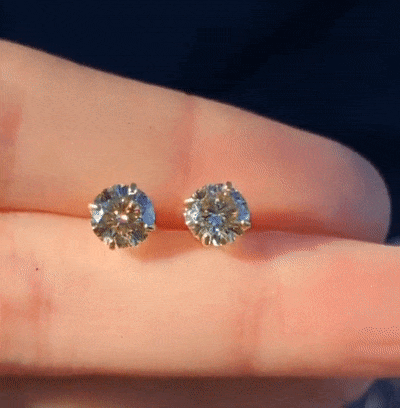 Moissanite Solitaire Earrings - One Lucky Wish