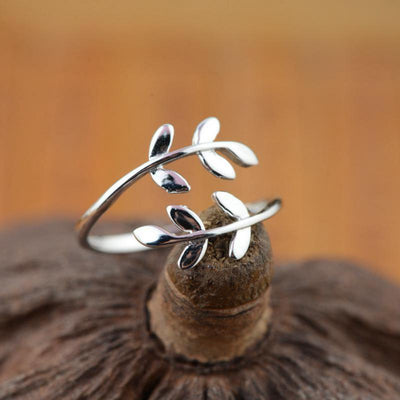 Sterling Silver Flower Adjustable Ring - One Lucky Wish