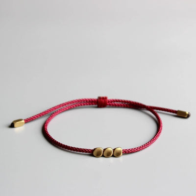 Tibetan Healthy Aura Bracelet with 3 Copper Beads - One Lucky Wish