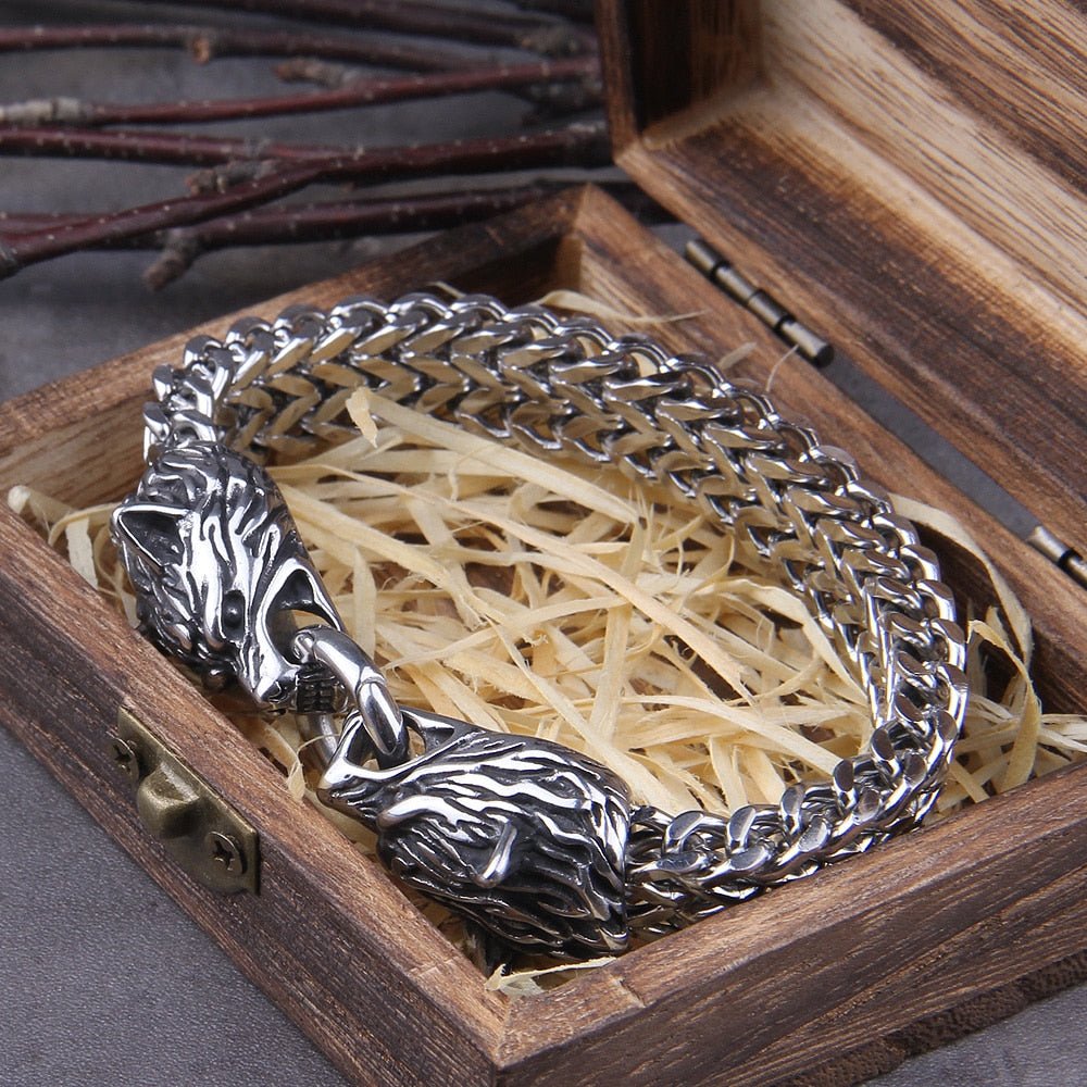 Viking Wolf Power Bracelet Without Gift Box / 21cm by One Lucky Wish