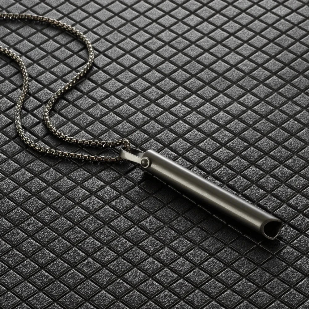 Stainless steel anxiety breathing necklace