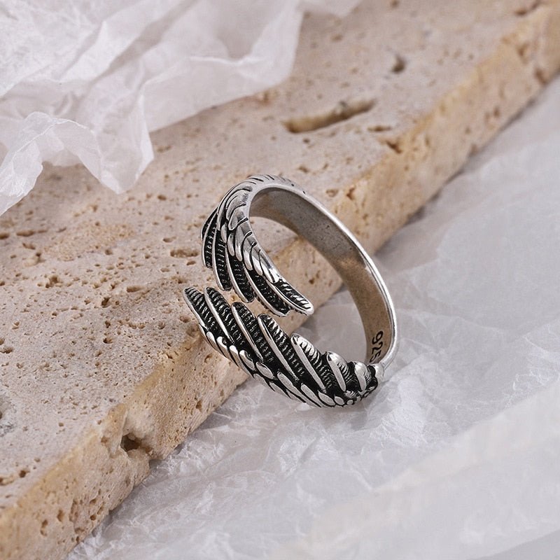 Angel Wings 925 Silver Adjustable Ring by One Lucky Wish