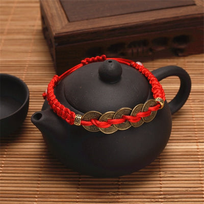 Chinese Traditional Feng Shui Red String Bracelet - One Lucky Wish