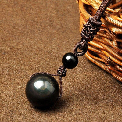 Feng Shui Black Obsidian Lucky Necklace - One Lucky Wish