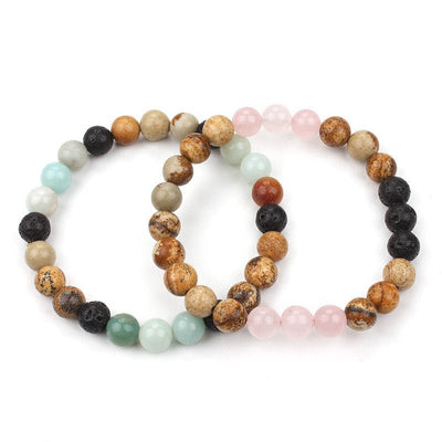 His & Hers Natural Stone Peace Bracelets - One Lucky Wish