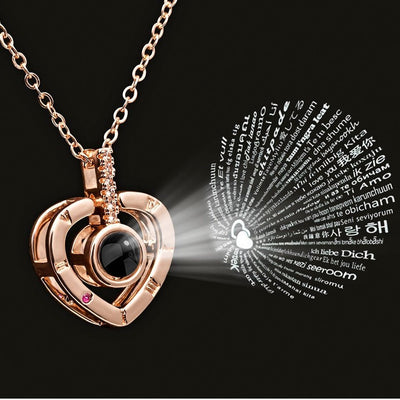 I Love You Projection Pendant Necklace - One Lucky Wish