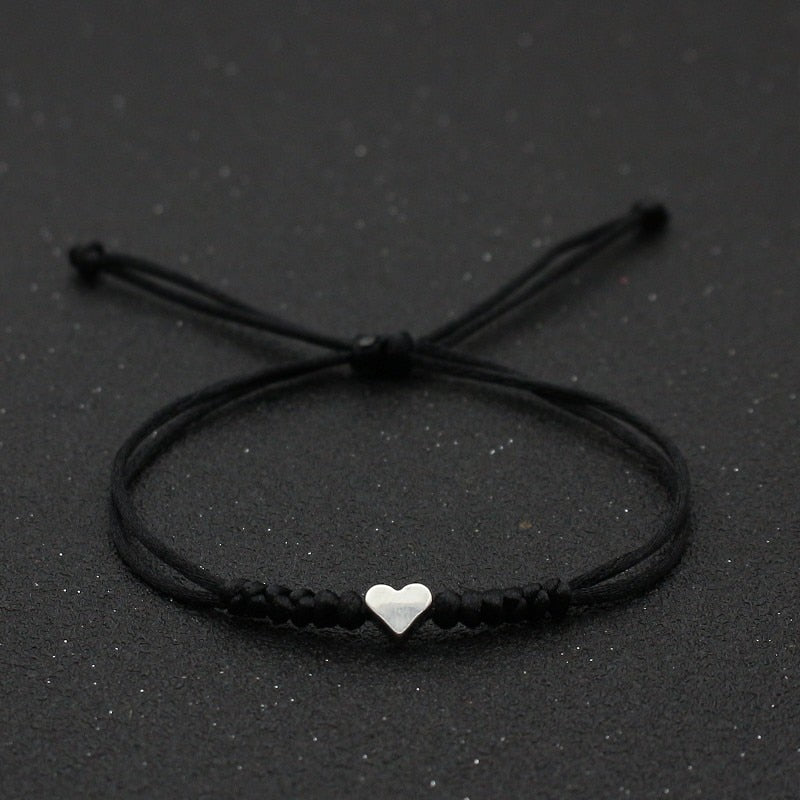 Lucky Red String Heart Charm Bracelet – One Lucky Wish