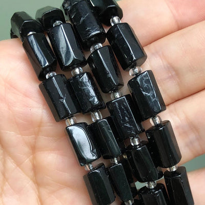 Polished Natural Black Tourmaline Faceted Crystals - One Lucky Wish