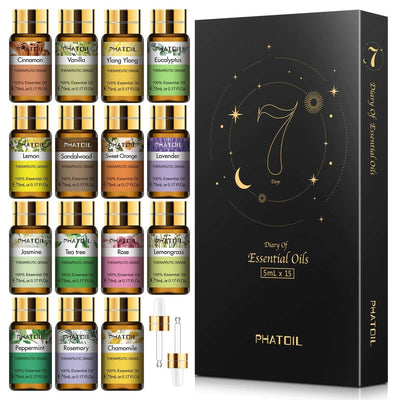 Pure Essential Oils - 15 Piece Set (5mL each) - One Lucky Wish