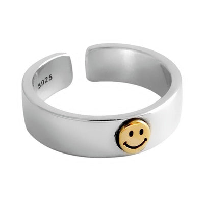 Retro Smiley Adjustable Ring - One Lucky Wish
