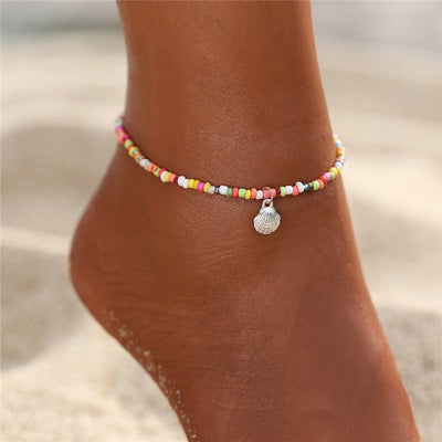 Silver Sea Shell Lucky Anklet - One Lucky Wish